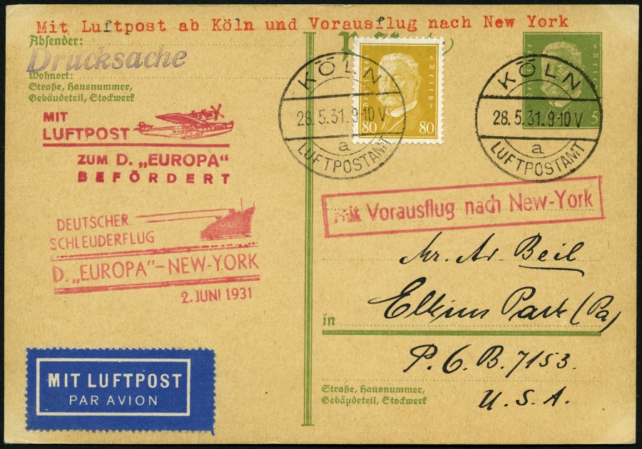 Lot 1586 - STAMPS - GERMANY GERMANY UNTIL 1945 - ZEPPELIN AND AIRMAIL -  Nordphila e.K. Stamp Auction #446