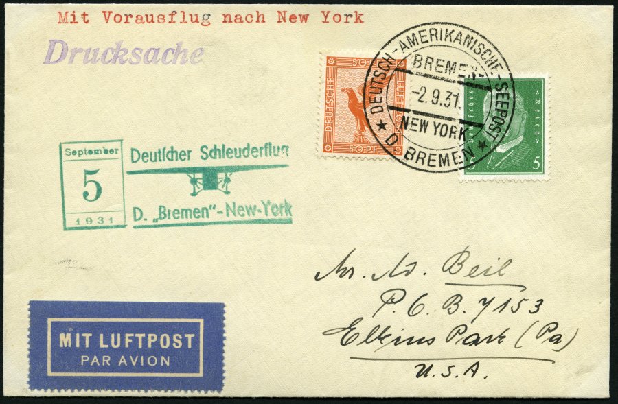 Lot 1599 - STAMPS - GERMANY GERMANY UNTIL 1945 - ZEPPELIN AND AIRMAIL -  Nordphila e.K. Stamp Auction #446