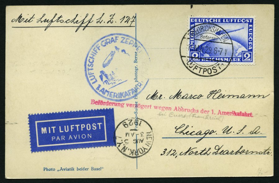 Lot 1366 - STAMPS - GERMANY GERMANY UNTIL 1945 - ZEPPELIN AND AIRMAIL -  Nordphila e.K. Stamp Auction #446