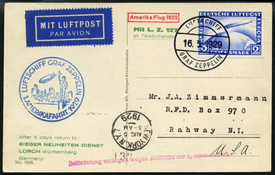 Lot 1367 - STAMPS - GERMANY GERMANY UNTIL 1945 - ZEPPELIN AND AIRMAIL -  Nordphila e.K. Stamp Auction #446