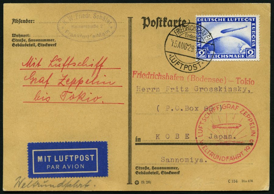 Lot 1369 - STAMPS - GERMANY GERMANY UNTIL 1945 - ZEPPELIN AND AIRMAIL -  Nordphila e.K. Stamp Auction #446