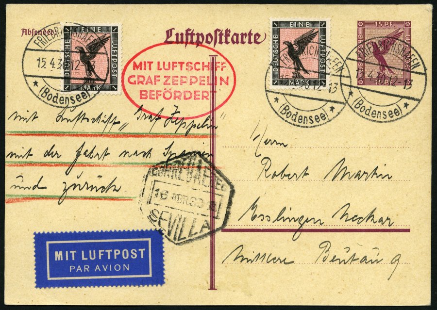 Lot 1380 - STAMPS - GERMANY GERMANY UNTIL 1945 - ZEPPELIN AND AIRMAIL - Nordphila e.K. Stamp Auction #446 Lot 1380 - STAMPS - GERMANY GERMANY UNTIL 1945 - ZEPPELIN AND AIRMAIL - Nordphila e.K. Stamp Auction #446