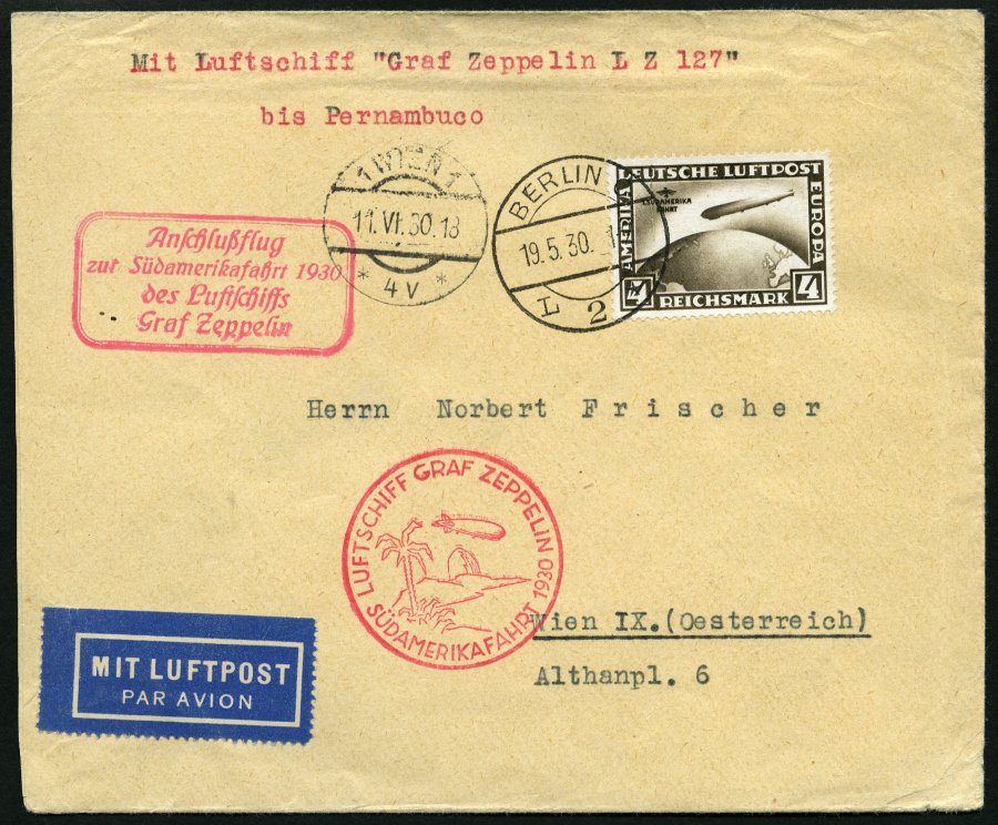 Lot 1388 - STAMPS - GERMANY GERMANY UNTIL 1945 - ZEPPELIN AND AIRMAIL - Nordphila e.K. Stamp Auction #446 Lot 1388 - STAMPS - GERMANY GERMANY UNTIL 1945 - ZEPPELIN AND AIRMAIL - Nordphila e.K. Stamp Auction #446