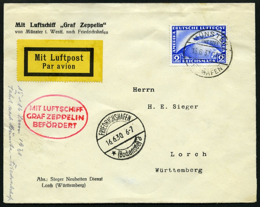 Lot 1393 - STAMPS - GERMANY GERMANY UNTIL 1945 - ZEPPELIN AND AIRMAIL - Nordphila e.K. Stamp Auction #446 Lot 1393 - STAMPS - GERMANY GERMANY UNTIL 1945 - ZEPPELIN AND AIRMAIL - Nordphila e.K. Stamp Auction #446