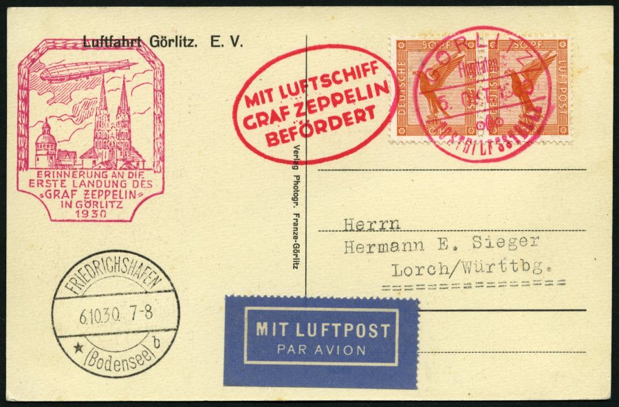 Lot 1409 - STAMPS - GERMANY GERMANY UNTIL 1945 - ZEPPELIN AND AIRMAIL -  Nordphila e.K. Stamp Auction #446