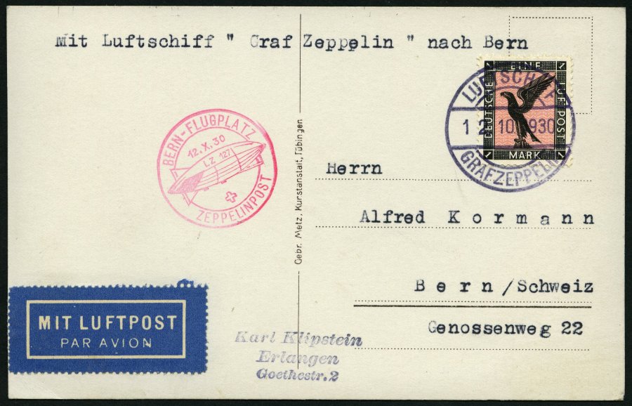 Lot 1410 - STAMPS - GERMANY GERMANY UNTIL 1945 - ZEPPELIN AND AIRMAIL -  Nordphila e.K. Stamp Auction #446