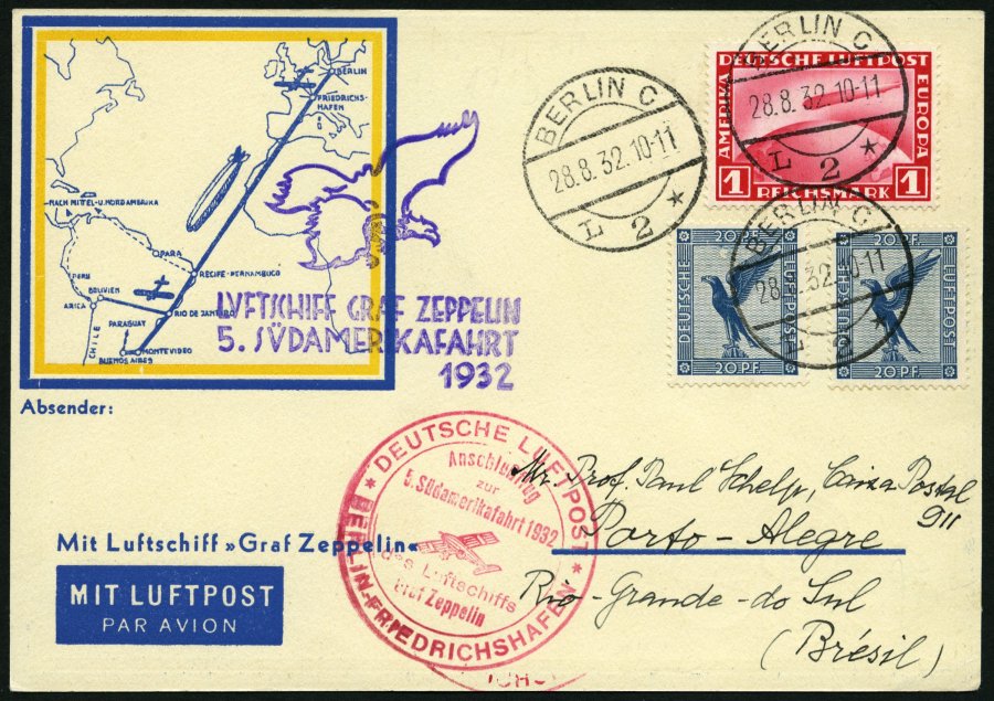 Lot 1451 - STAMPS - GERMANY GERMANY UNTIL 1945 - ZEPPELIN AND AIRMAIL -  Nordphila e.K. Stamp Auction #446