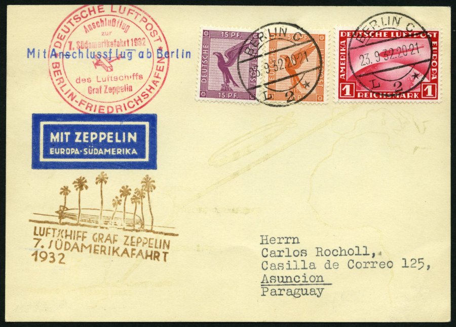 Lot 1454 - STAMPS - GERMANY GERMANY UNTIL 1945 - ZEPPELIN AND AIRMAIL -  Nordphila e.K. Stamp Auction #446