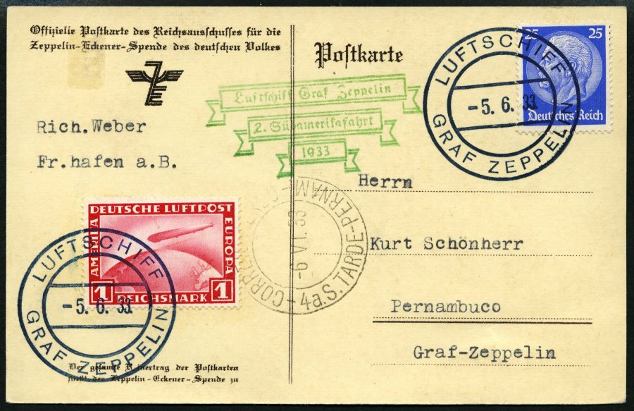 Lot 1461 - STAMPS - GERMANY GERMANY UNTIL 1945 - ZEPPELIN AND AIRMAIL -  Nordphila e.K. Stamp Auction #446