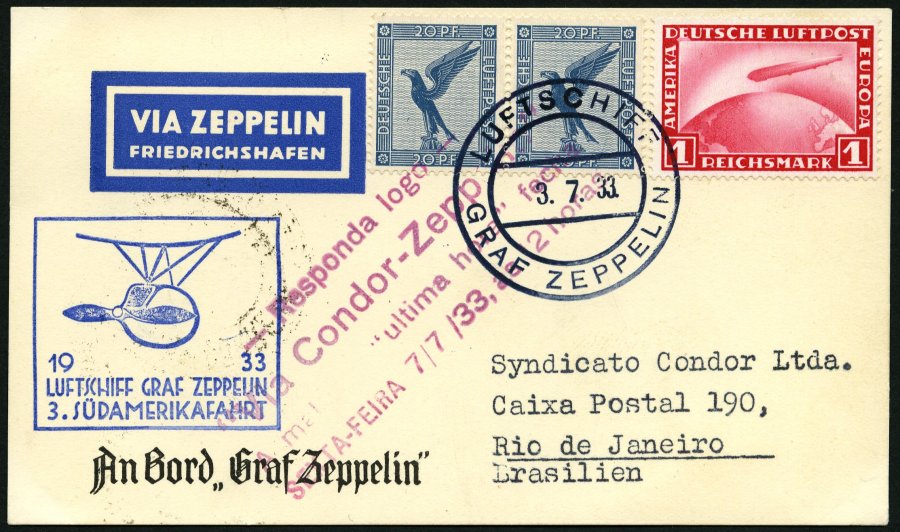 Lot 1463 - STAMPS - GERMANY GERMANY UNTIL 1945 - ZEPPELIN AND AIRMAIL -  Nordphila e.K. Stamp Auction #446