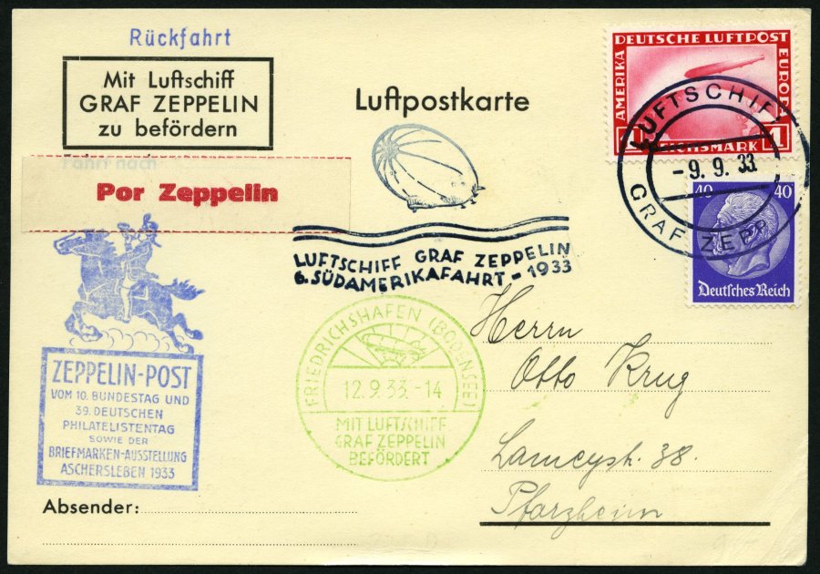 Lot 1467 - STAMPS - GERMANY GERMANY UNTIL 1945 - ZEPPELIN AND AIRMAIL -  Nordphila e.K. Stamp Auction #446