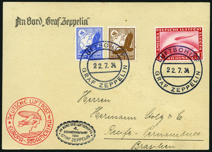 Lot 1484 - STAMPS - GERMANY GERMANY UNTIL 1945 - ZEPPELIN AND AIRMAIL - Nordphila e.K. Stamp Auction #446 Lot 1484 - STAMPS - GERMANY GERMANY UNTIL 1945 - ZEPPELIN AND AIRMAIL - Nordphila e.K. Stamp Auction #446
