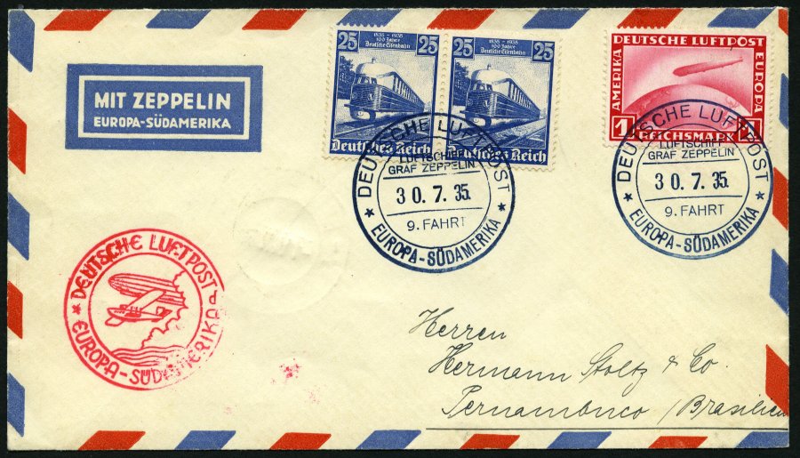 Lot 1491 - STAMPS - GERMANY GERMANY UNTIL 1945 - ZEPPELIN AND AIRMAIL - Nordphila e.K. Stamp Auction #446 Lot 1491 - STAMPS - GERMANY GERMANY UNTIL 1945 - ZEPPELIN AND AIRMAIL - Nordphila e.K. Stamp Auction #446