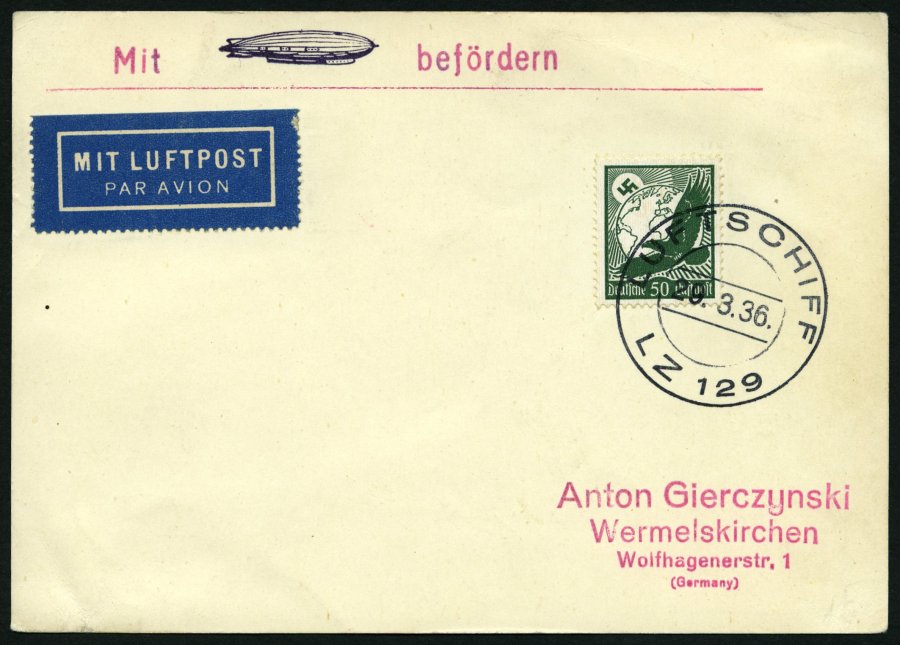 Lot 1504 - STAMPS - GERMANY GERMANY UNTIL 1945 - ZEPPELIN AND AIRMAIL - Nordphila e.K. Stamp Auction #446 Lot 1504 - STAMPS - GERMANY GERMANY UNTIL 1945 - ZEPPELIN AND AIRMAIL - Nordphila e.K. Stamp Auction #446