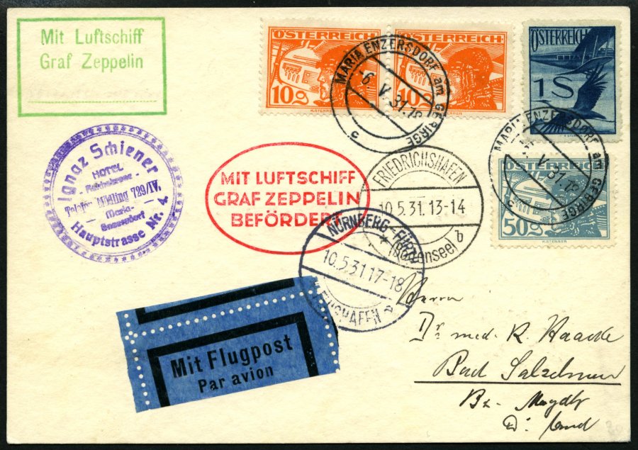 Lot 1535 - STAMPS - GERMANY GERMANY UNTIL 1945 - ZEPPELIN AND AIRMAIL -  Nordphila e.K. Stamp Auction #446