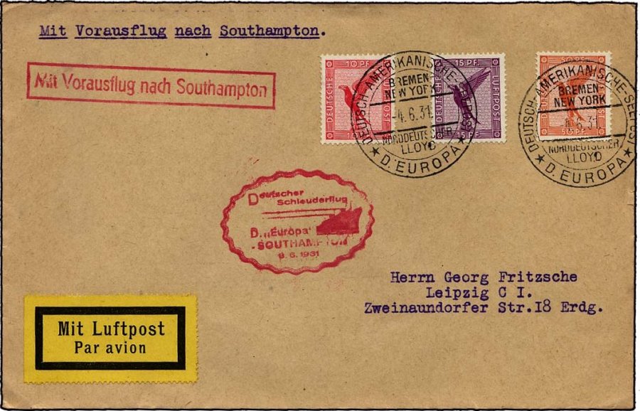Lot 1589 - STAMPS - GERMANY GERMANY UNTIL 1945 - ZEPPELIN AND AIRMAIL -  Nordphila e.K. Stamp Auction #446