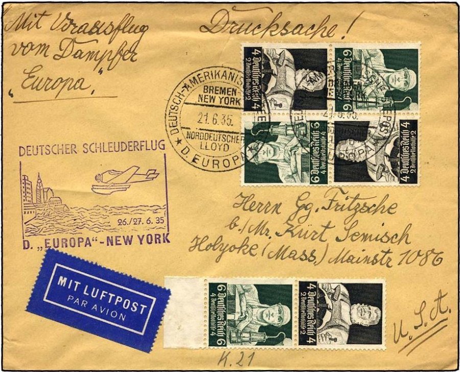 Lot 1652 - STAMPS - GERMANY GERMANY UNTIL 1945 - ZEPPELIN AND AIRMAIL - Nordphila e.K. Stamp Auction #446 Lot 1652 - STAMPS - GERMANY GERMANY UNTIL 1945 - ZEPPELIN AND AIRMAIL - Nordphila e.K. Stamp Auction #446