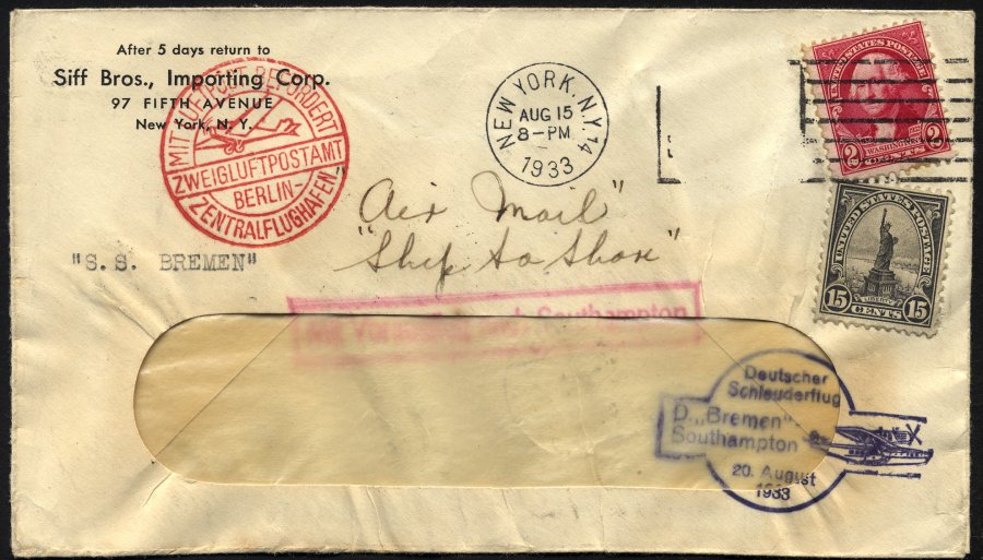 Lot 1620 - STAMPS - GERMANY GERMANY UNTIL 1945 - ZEPPELIN AND AIRMAIL -  Nordphila e.K. Stamp Auction #446