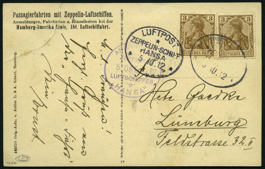 Lot 1356 - STAMPS - GERMANY GERMANY UNTIL 1945 - ZEPPELIN AND AIRMAIL -  Nordphila e.K. Stamp Auction #446