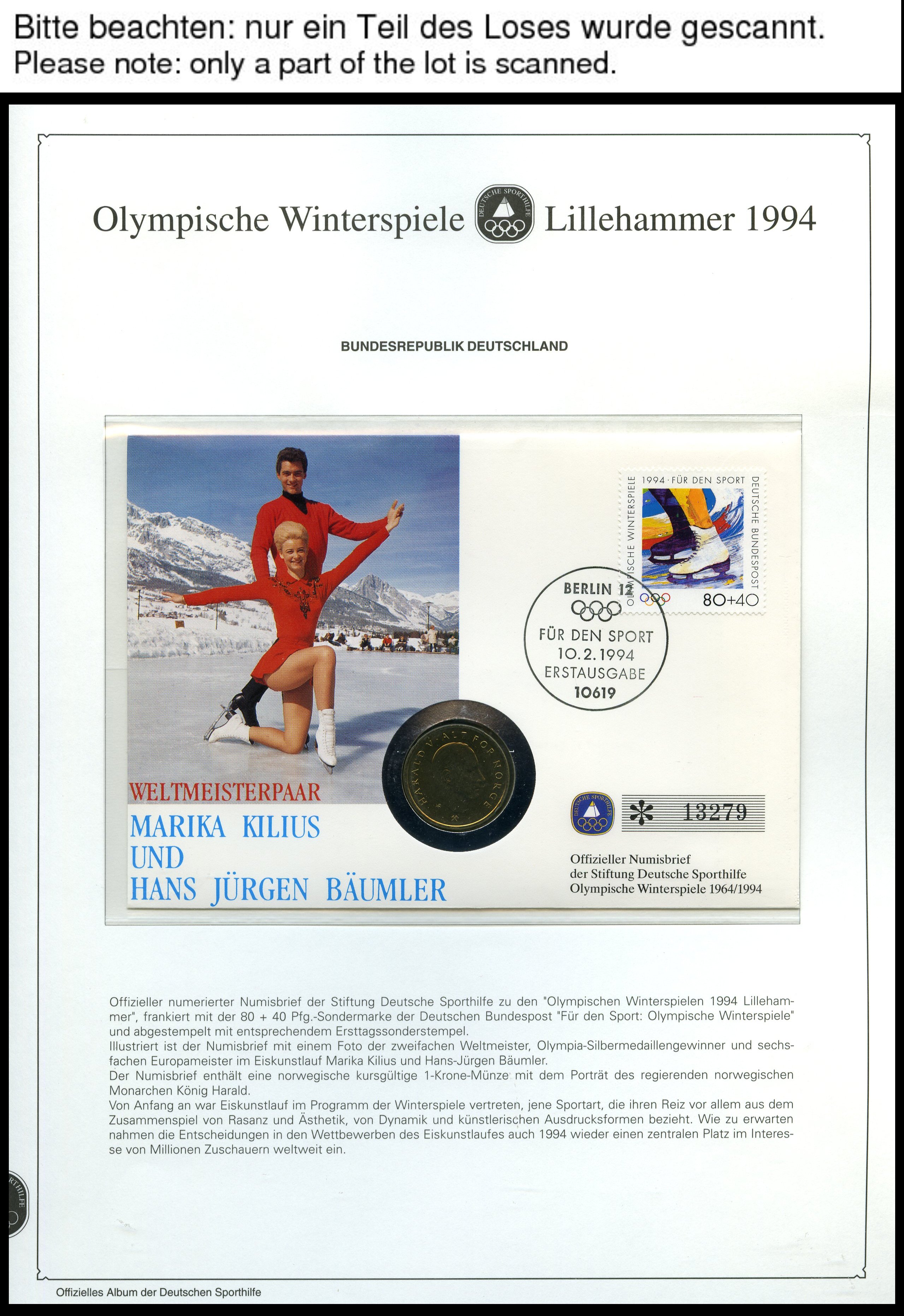 SPORT Olympische Winterspiele Lillehammer 1994, offizielles Album der